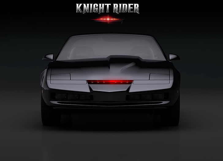 спортен автомобил, Pontiac, прост фон, Knight Rider, K.I.T.T., телевизор, светлини, HD тапет