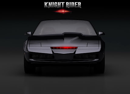 спортен автомобил, Pontiac, прост фон, Knight Rider, K.I.T.T., телевизор, светлини, HD тапет HD wallpaper