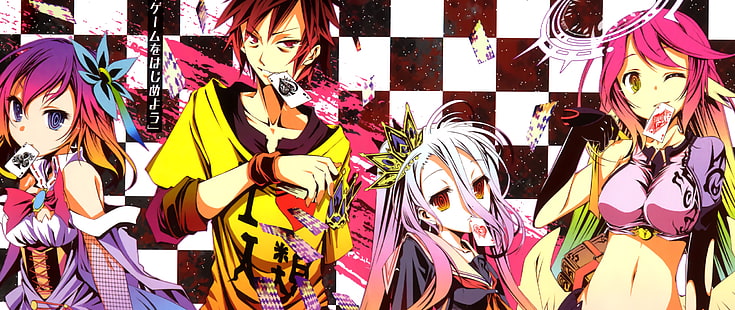 No Game No Life, Jibril, Sora (No Game No Life), Shiro (No Game No Life), Stephanie Dora, HD wallpaper HD wallpaper