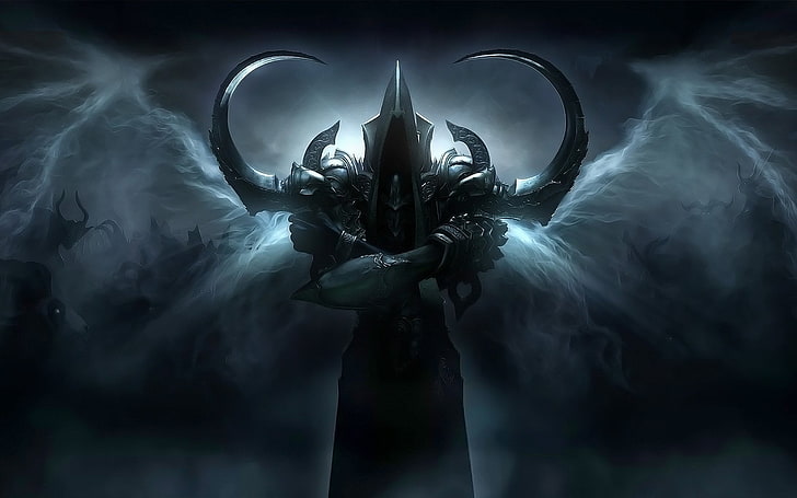 иллюстрация черного монстра, Diablo, Diablo III: Жнец душ, Малтаэль (Diablo III), HD обои