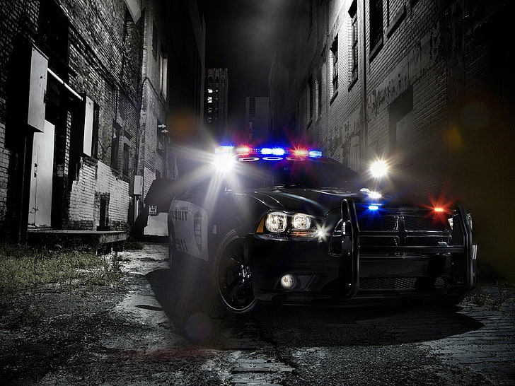 Dodge Charger Pursuit, black police car digital wallpaper, Cars, Dodge, black, 2011, charger, pursuit, HD wallpaper