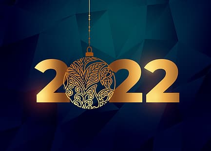 фон, шар, рождество, цифры, Новый год, 2022, HD обои HD wallpaper