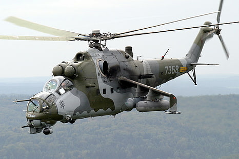 ヘリコプター、mi 24ハインド、軍事、 HDデスクトップの壁紙 HD wallpaper
