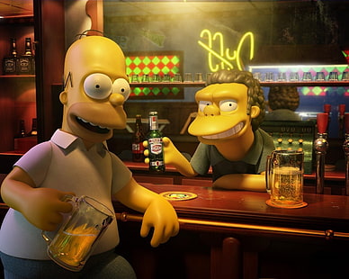 Os Simpsons, bar, HD papel de parede HD wallpaper