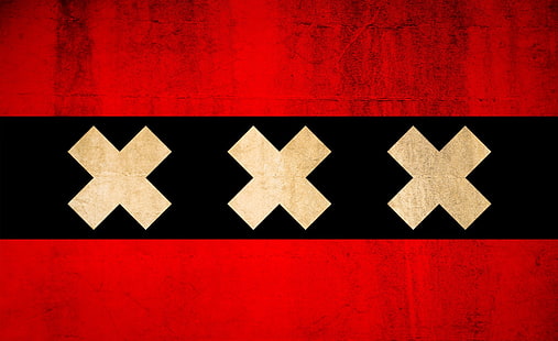 Flaga Amsterdamu, czerwona, czarna i beżowa x tapeta cyfrowa, artystyczna, grunge, flaga, amsterdam, Tapety HD HD wallpaper