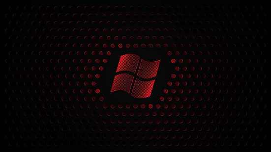 توضيح شعار Windows ، Microsoft Windows ، Windows 7 ، أسود ، أحمر، خلفية HD HD wallpaper