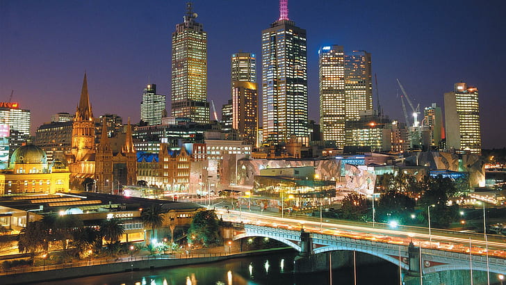 Incredibile vista sulla città di Melbourne Australia Foto HD, Melbourne, Australia, città, paese, Sfondo HD