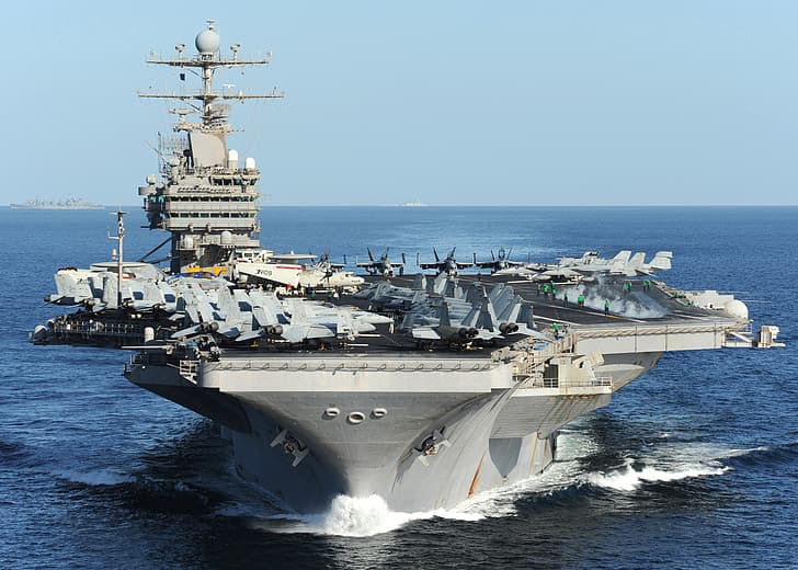 the ocean, fighters, the carrier, Multipurpose, with nuclear power, USS Abraham Lincoln, the fifth ship of the type 