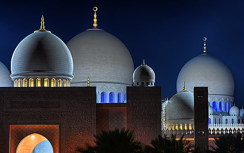 قباب مسجد الشيخ زايد الكبير أبو ظبي الإمارات العربية المتحدة خلفيات سطح المكتب عالية الدقة 1920 × 1200، خلفية HD HD wallpaper