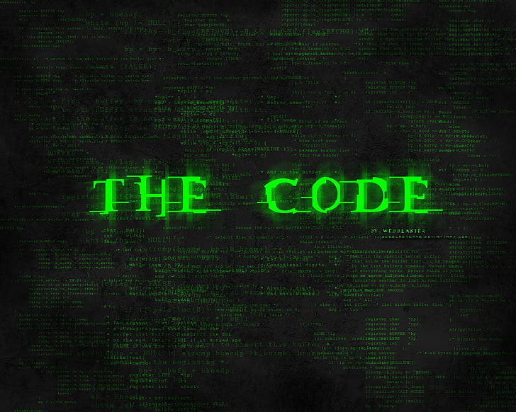 Der Codetext mit schwarzem Hintergrund, Code, Typografie, digitale Kunst, HD-Hintergrundbild