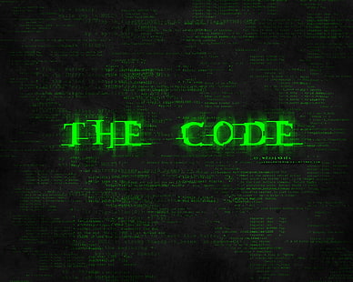 The Code text with black background, code, typography, digital art, HD wallpaper HD wallpaper
