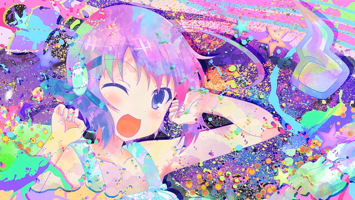 anime, Anime Girls, Colorful, Invaders Of Rokujouma, Sanae Higashihongan, HD wallpaper