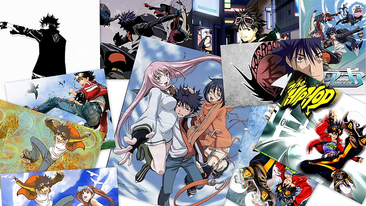 papel de parede de colagem de personagem de anime, Anime, Air Gear, HD papel de parede