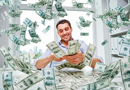 ABD Doları banknot çok, sevinç, mutluluk, tablo, para, pencere, erkek, dolar, faturaları, HD masaüstü duvar kağıdı HD wallpaper
