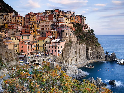 Manarola, Cinque Terre, Italie, Fond d'écran HD HD wallpaper