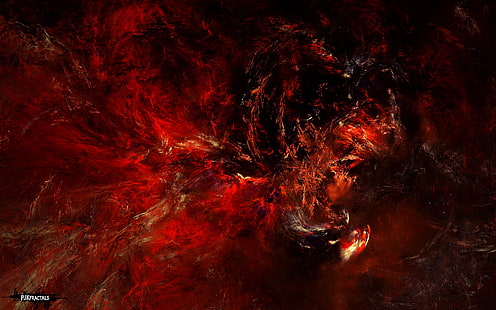Dark Red Abstract, ciemnoczerwony, sztuka cyfrowa, abstrakcja, fraktal, Tapety HD HD wallpaper