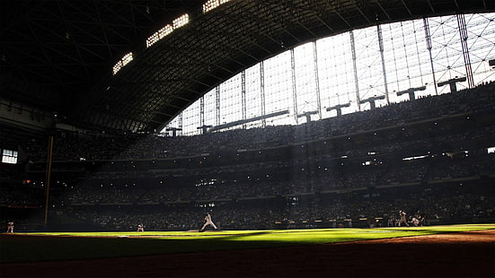бейсбольное поле, высшая лига бейсбол, бейсбол, стадион, пивовары Милуоки, HD обои HD wallpaper