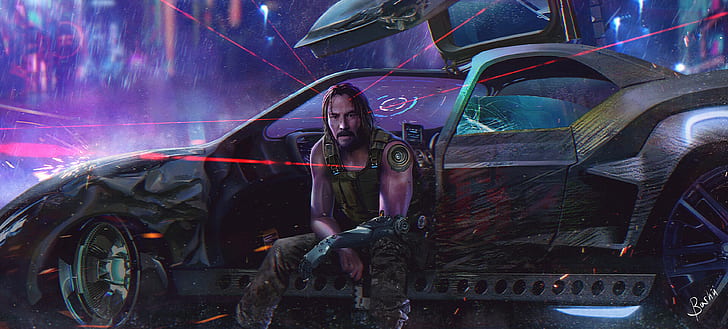 Videojuego, Cyberpunk 2077, Keanu Reeves, Fondo de pantalla HD