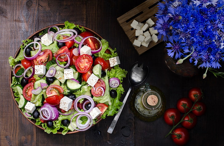 food, still life, vegetables, salad, HD wallpaper