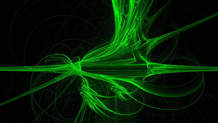 green, laser, dark, graphics, HD wallpaper