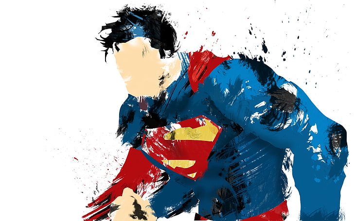 pintura de Superman, Superman, minimalismo, héroe, obra de arte, Fondo de pantalla HD