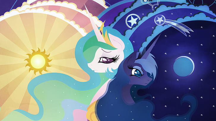 My Little Pony, My Little Pony: Friendship is Magic, Princess Celestia, Princess Luna, HD tapet