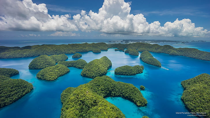 Остров рай, палау, микронезия, острова, HD обои