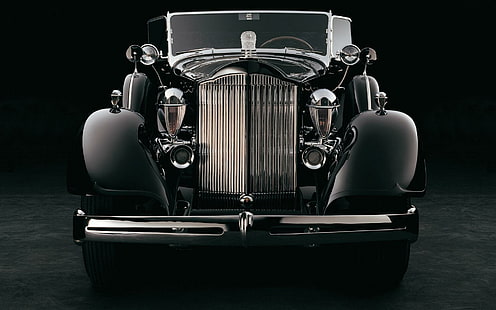 Packard-super-eight-cowl-phaeton, bonito, clásico, negro, coches, Fondo de pantalla HD HD wallpaper