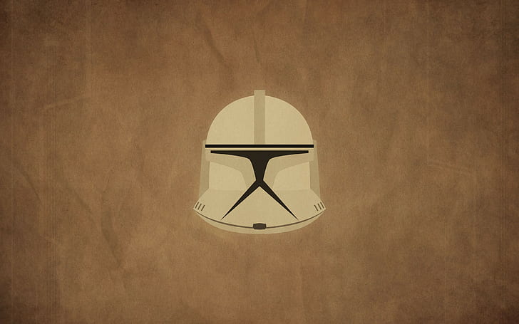 Brown Background, Clone Trooper, helmet, minimalism, movies, Star Wars, HD wallpaper