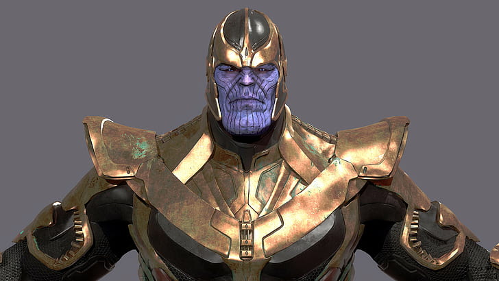 Marvel Cinematic Universe, Marvel Comics, Thanos, Iron Man, Thor, Hulk, Avengers: Infinity war, The Avengers, frontal view, looking at viewer, HD wallpaper