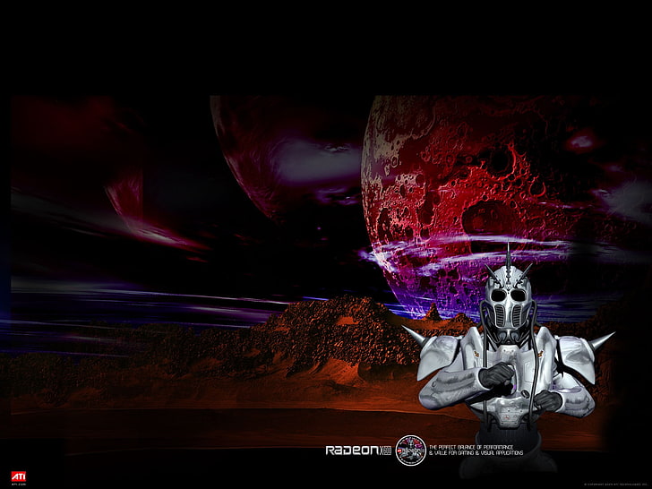 artwork, planet, robot, Radeon, HD wallpaper