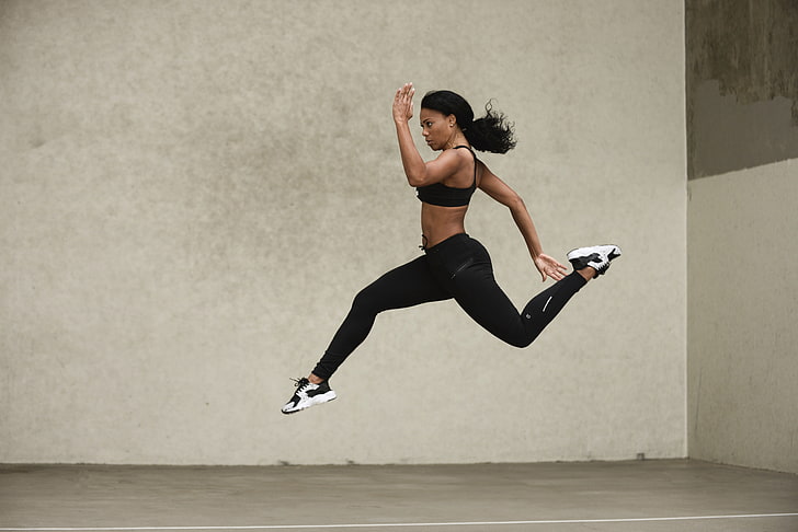 jump, pose, athlete, HD wallpaper
