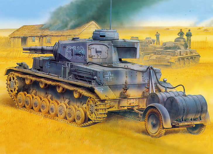 илюстрация на сив боен танк, фигура, танк, германците, втората световна война, Вермахтът, средно, водолазни танкове, Panzer 4, HD тапет