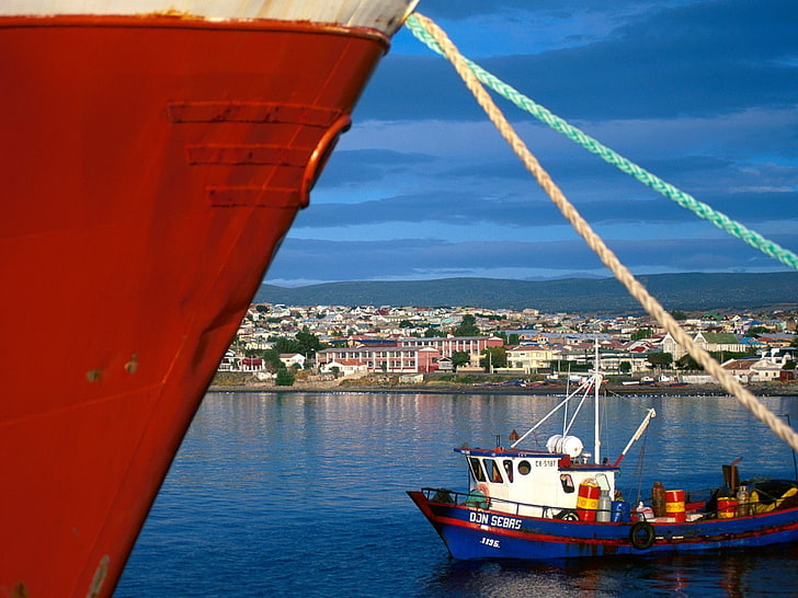 شيلي ، بونتا اريناس ، سفينة ، قارب، خلفية HD