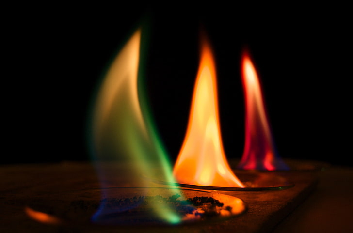 Chemical Changes, red, orange, and green fires, Other, HD wallpaper