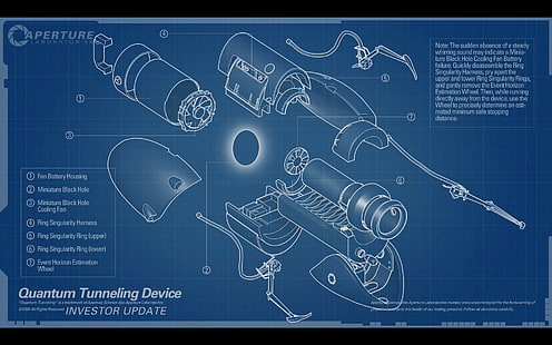 blueprints, Aperture Laboratories, Portal (game), Portal Gun, HD wallpaper HD wallpaper