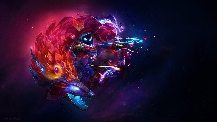 multicolored monster illustration, League of Legends, video games, Kindred, HD wallpaper