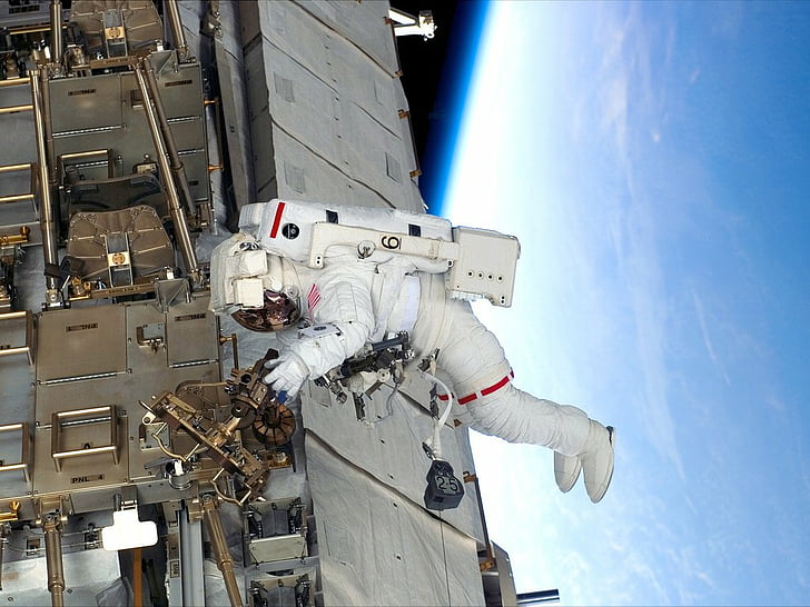 Homme, NASA, Astronaute, Terre, De l'espace, Navette spatiale, Promenade dans l'espace, Fond d'écran HD