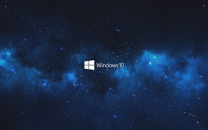czarno-szary laptop Samsung, Windows 10, niebieski, niebo, galaktyka, kosmos, Tapety HD