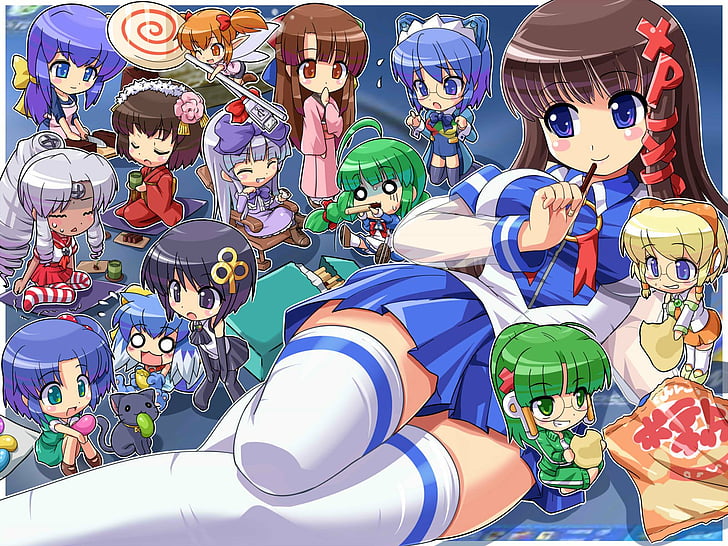 Anime, Dos-Tan, Homeko, ME-tan, Nanami Madobe, OS-tan, Vista-Tan, Windows 3.1, Windows Girl, Xp-Tan, HD wallpaper