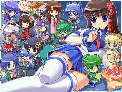 Anime, Dos-Tan, Homeko, ME-tan, Nanami Madobe, OS-tan, Vista-Tan, Windows 3.1, Windows Girl, Xp-Tan, Fondo de pantalla HD HD wallpaper