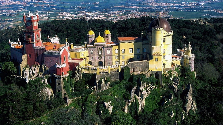 Palaces, Pena Palace, Architecture, Portugal, HD wallpaper
