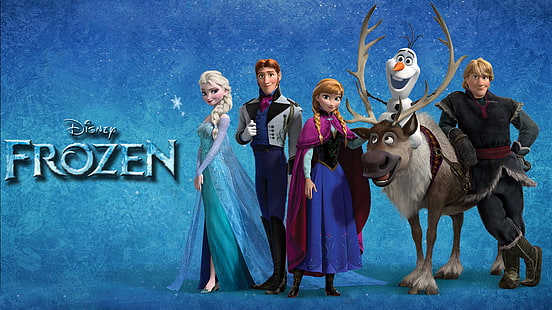 Wallpaper Disney Frozen, Film, Beku, Anna (Beku), Elsa (Beku), Beku (Film), Hans (Beku), Kristoff (Beku), Olaf (Beku), Salju, Sven (Beku), Wallpaper HD HD wallpaper