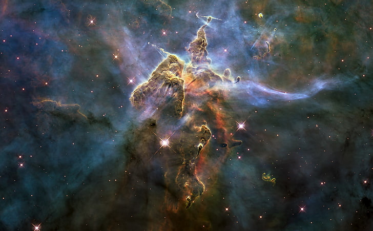 Carina Nebula, galaxy illustration, Space, Nebula, Carina, Stars, Amazing, Cosmos, DustGasPillar, MysticMountain, HD wallpaper