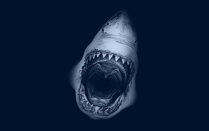 teeth, open mouth, shark, fangs, HD wallpaper