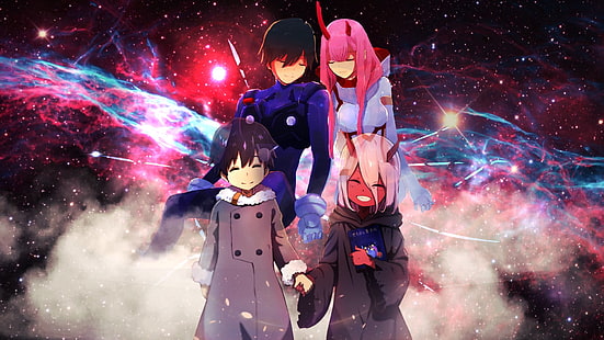Anime, Liebling im FranXX, Galaxy, Hiro (Liebling im FranXX), Zero Two (Liebling im FranXX), HD-Hintergrundbild HD wallpaper