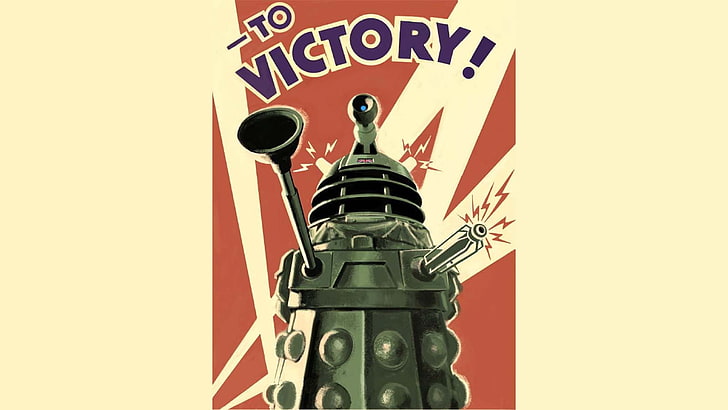 grå Till Victory illustration, Daleks, Doctor Who, HD tapet