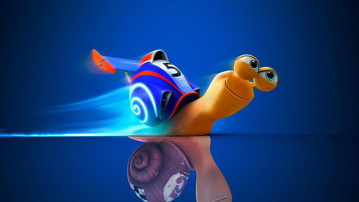 Ilustración de caracol azul y marrón, películas animadas, Fondo de pantalla HD
