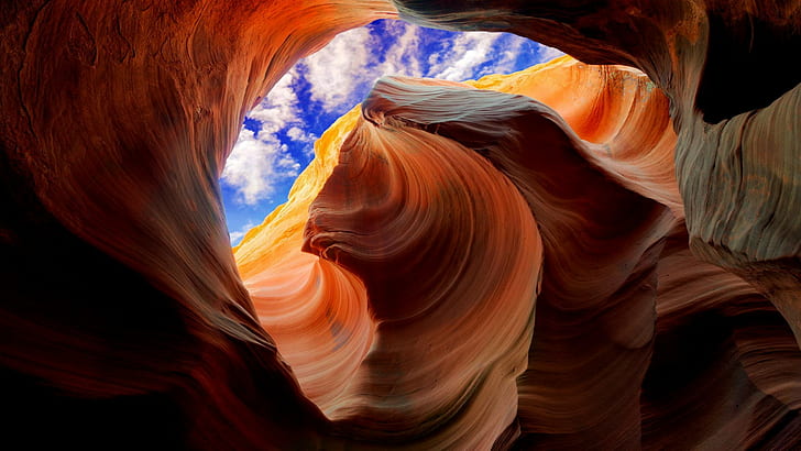 roccia, cielo, paesaggio, Antelope Canyon, Sfondo HD