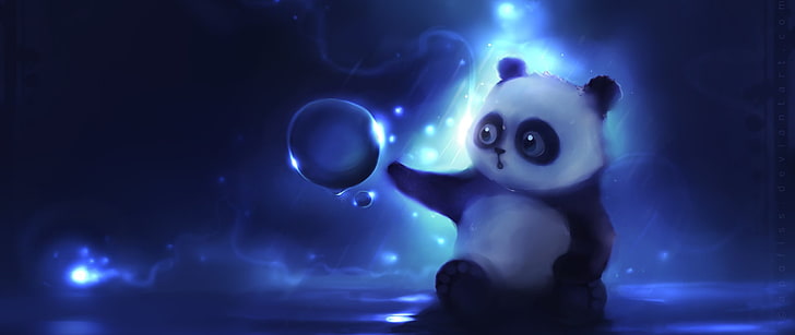 ultra-wide, panda, HD wallpaper